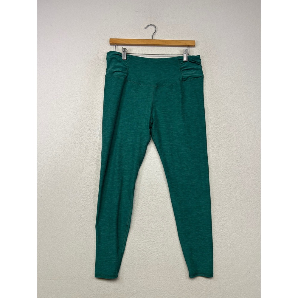 Athleisure Athletic Works Womens L 12-14 Green Heathered Ruched Active Leggings